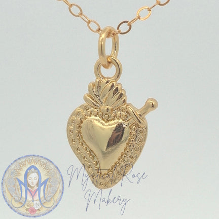 Single Dagger Sacred Heart Pendant (Sample Sale)