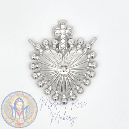 Sacred Heart with Jeweled Cross Pendant (Sample Sale)