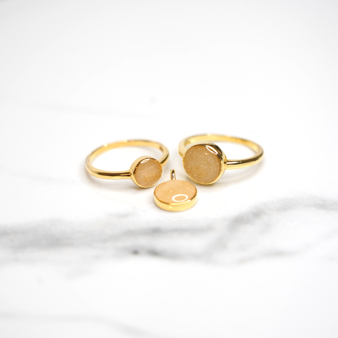 Round Minimalist Keepsake Ring - 14k Solid Gold
