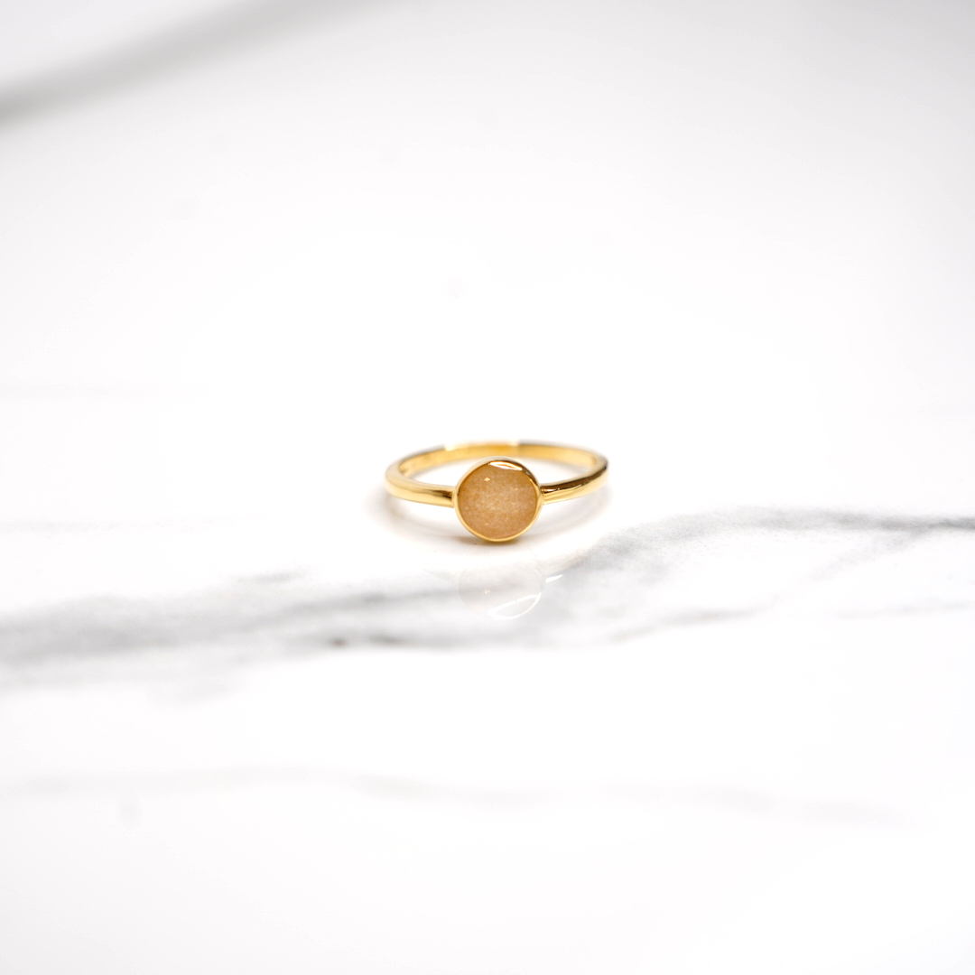 Round Minimalist Keepsake Ring - 14k Solid Gold