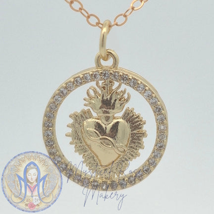 Sacred Heart with Halo Pendant