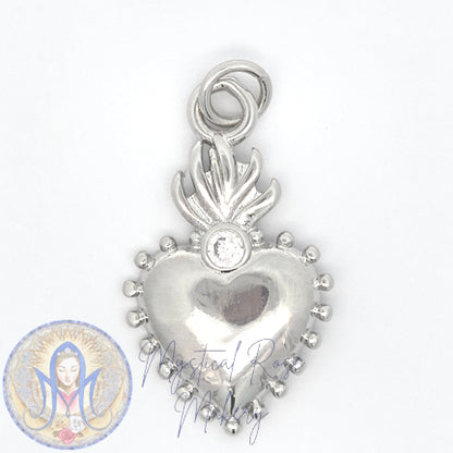 Single Jewel Sacred Heart Pendant