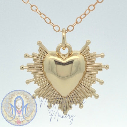 Rays of Light Sacred Heart Pendant (Sample Sale)