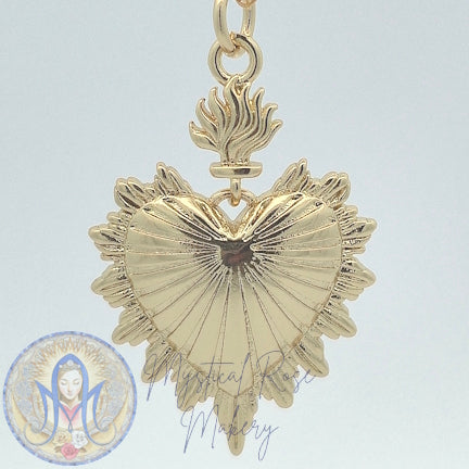 Flames of Light Sacred Heart Pendant (Sample Sale)