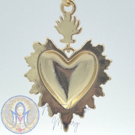 Flames of Light Sacred Heart Pendant (Sample Sale)