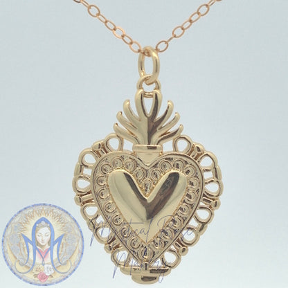 Sacred Heart Horseshoe Pendant