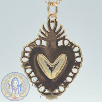 Sacred Heart Horseshoe Pendant