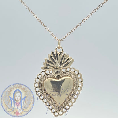 Lace Sacred Heart Pendant  (Larger Size)