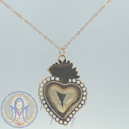 Lace Sacred Heart Pendant  (Larger Size)