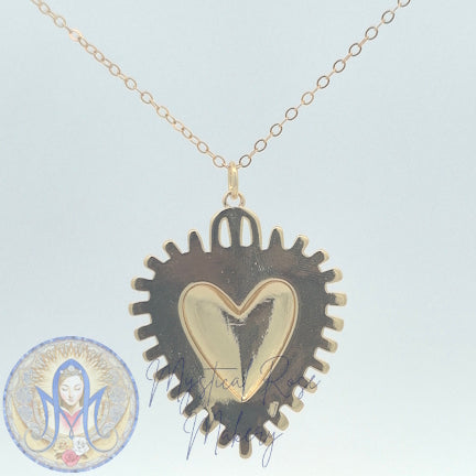 Ship's Wheel Sacred Heart Pendant (Larger Size)