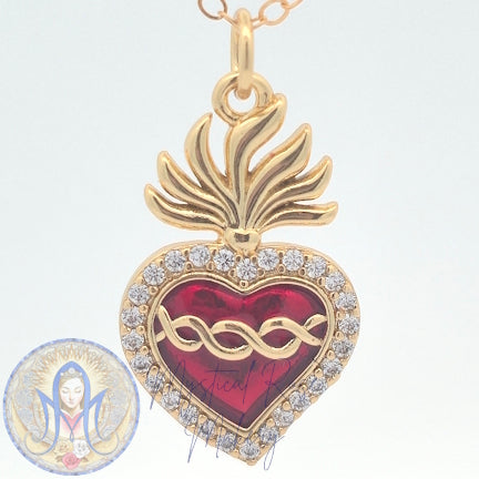 Classic Sacred Heart with Jewels Pendant (Sample Sale)