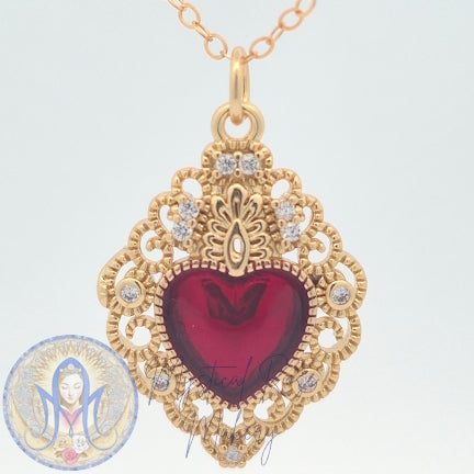 Royally Crowned Sacred Heart Pendant