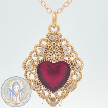 Royally Crowned Sacred Heart Pendant