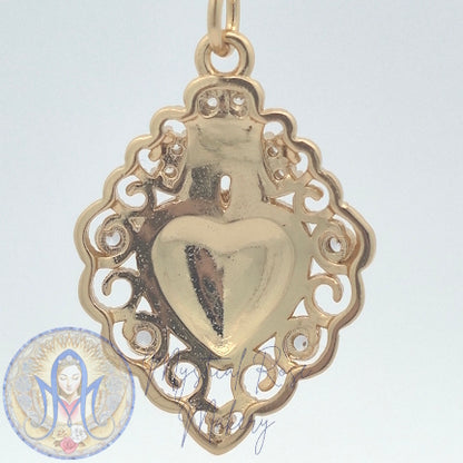 Royally Crowned Sacred Heart Pendant