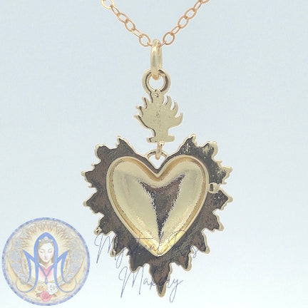 Flames of Light Sacred Heart Pendant (Sample Sale)